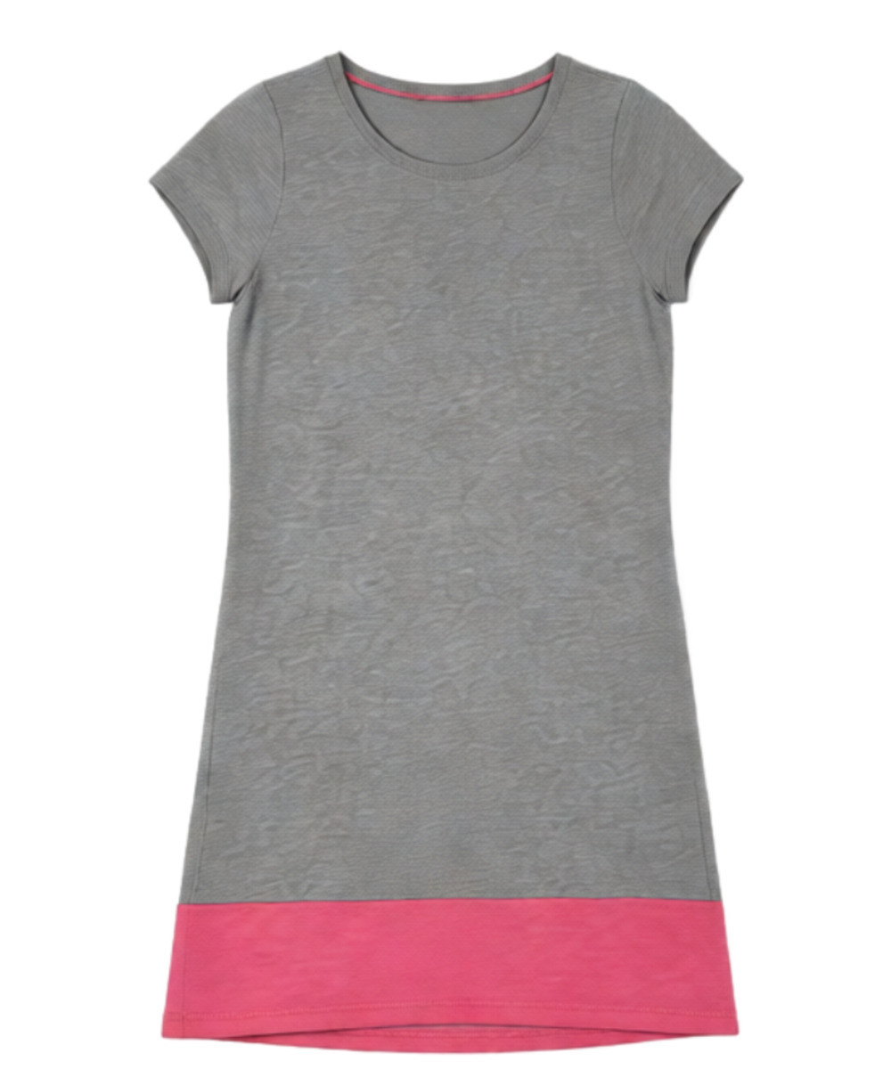 Boden Gray and Pink Colorblock Short Sleeve T-Shirt Dress Size 4R